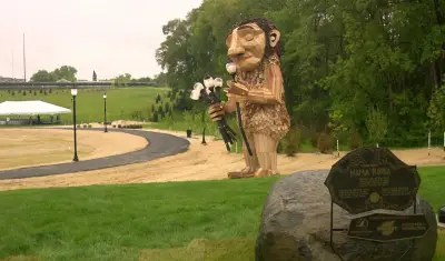 ‘We should treat our trash like a treasure’: Dambo troll complete at Wauwatosa’s new Firefly Grove Park